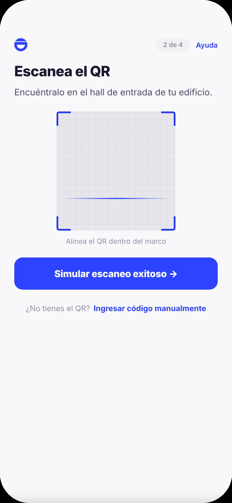 Escanea el QR del hall de tu edificio.